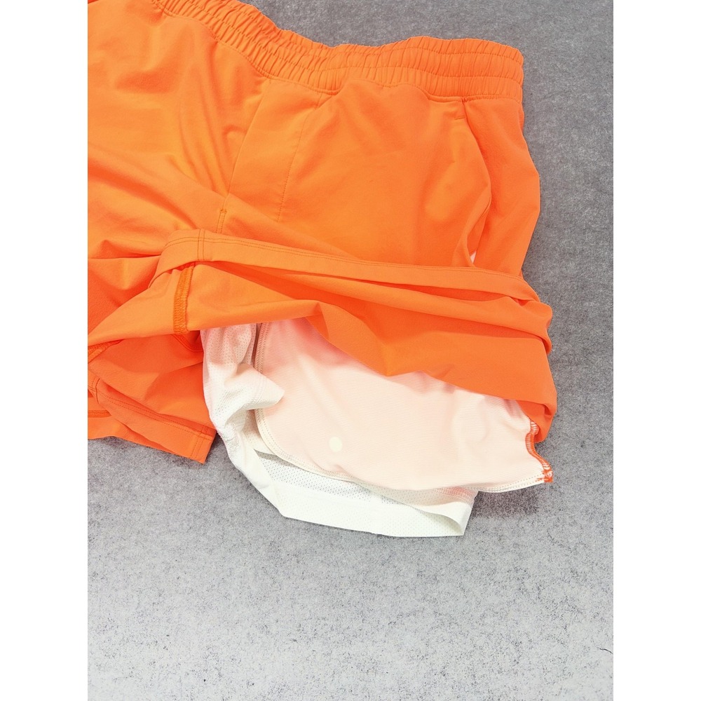 Lululemon Pace Breaker Shorts Mens Medium Orange Lined Athletic 7" LM7APKS - Picture 7 of 11